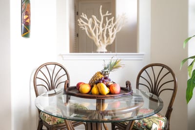 A charming dining space provides the perfect setting for morning coffee or evening conversation FVW-L21