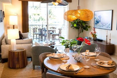 The dining area sits at the heart of the home, bringing everyone together for relaxed vacation living FVW-L21