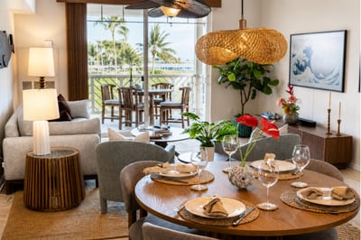 The dining area sits at the heart of the home, bringing everyone together for relaxed vacation living FVW-L21