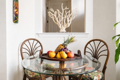 A charming dining space provides the perfect setting for morning coffee or evening conversation FVW-L21