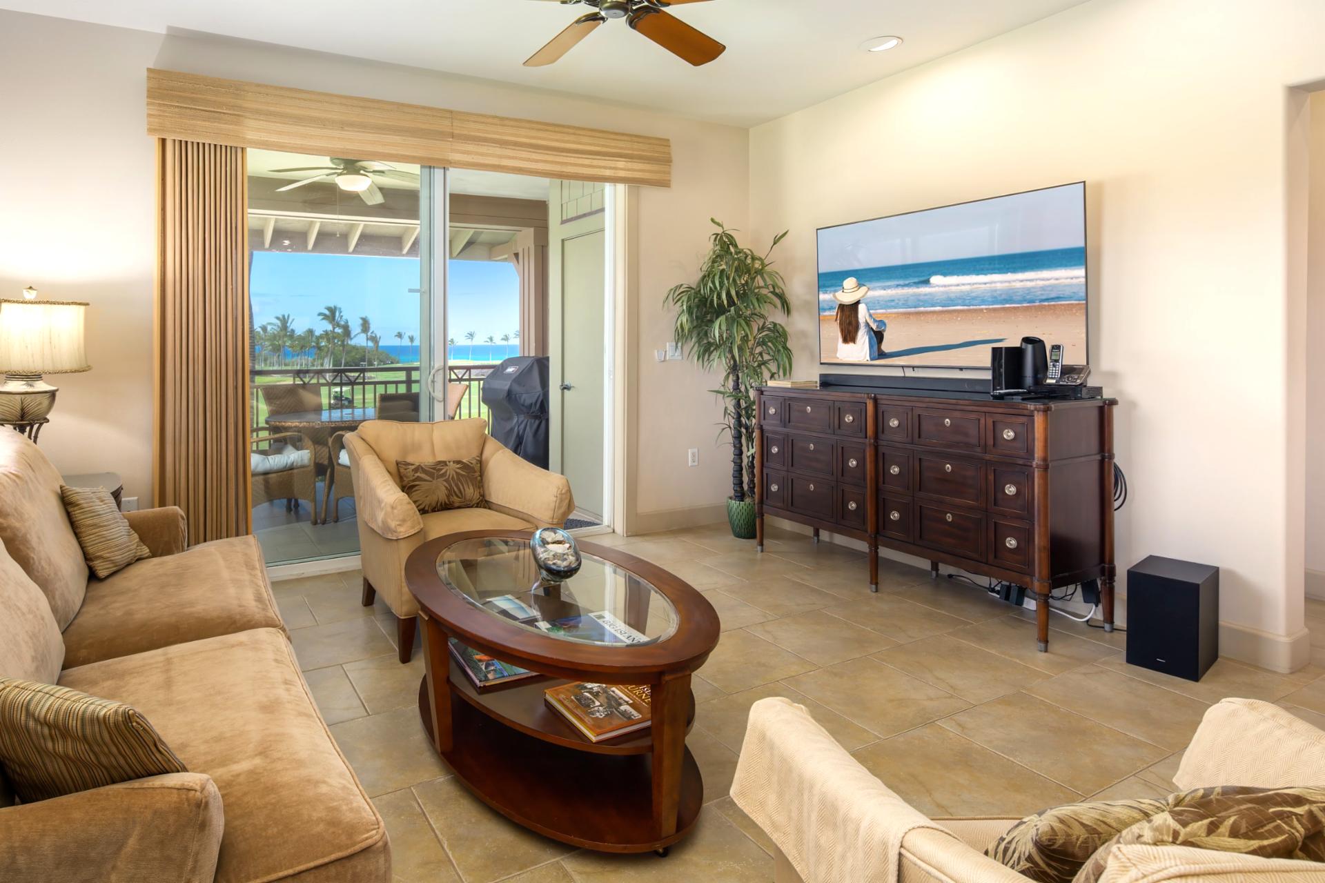 Sunlit lounge with neutral elegance, perfect for morning coffee or sunset chats