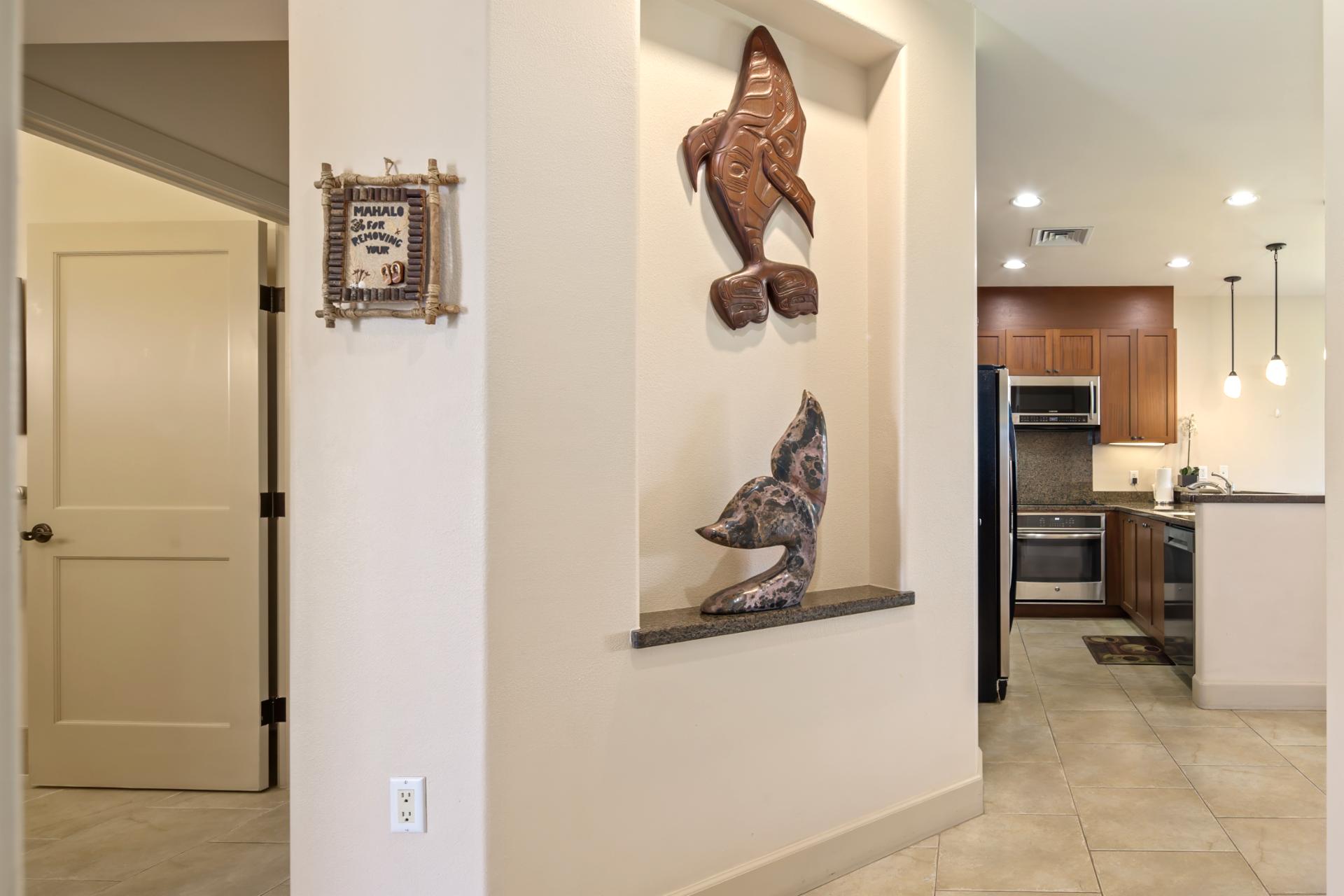 Artistic accents and open design make this space feel both stylish and serene