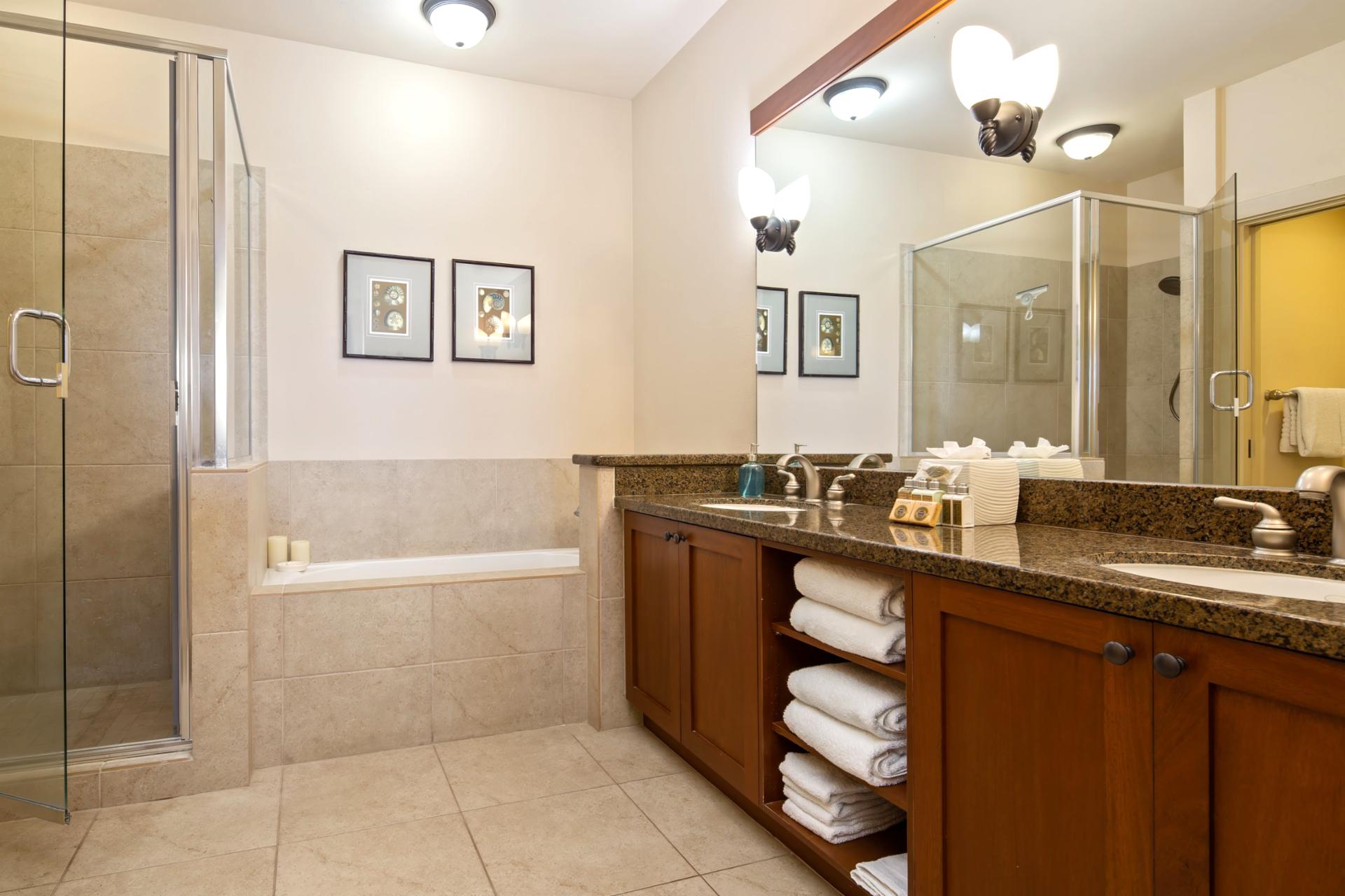 Dual sinks and ample counter space for a smooth morning routine