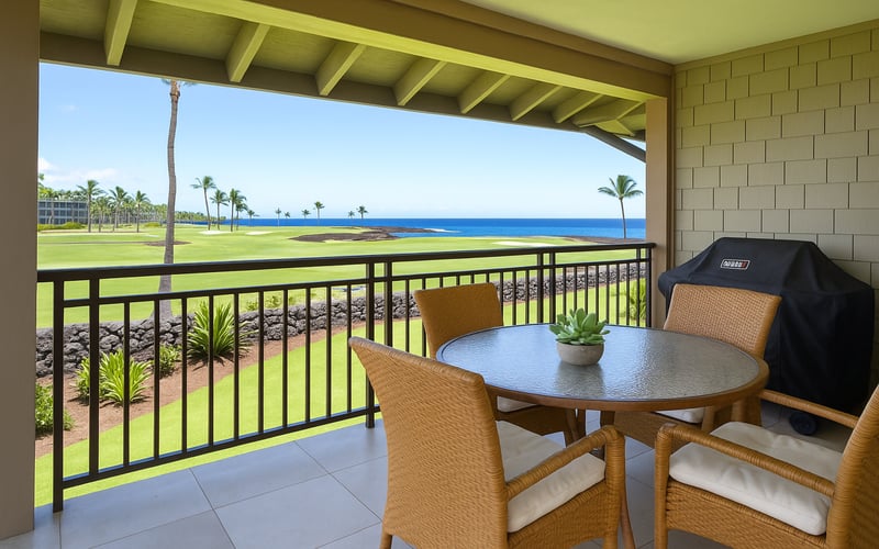 Savor tropical breezes and golf course views from your elegant coastal retreat HLI-12A