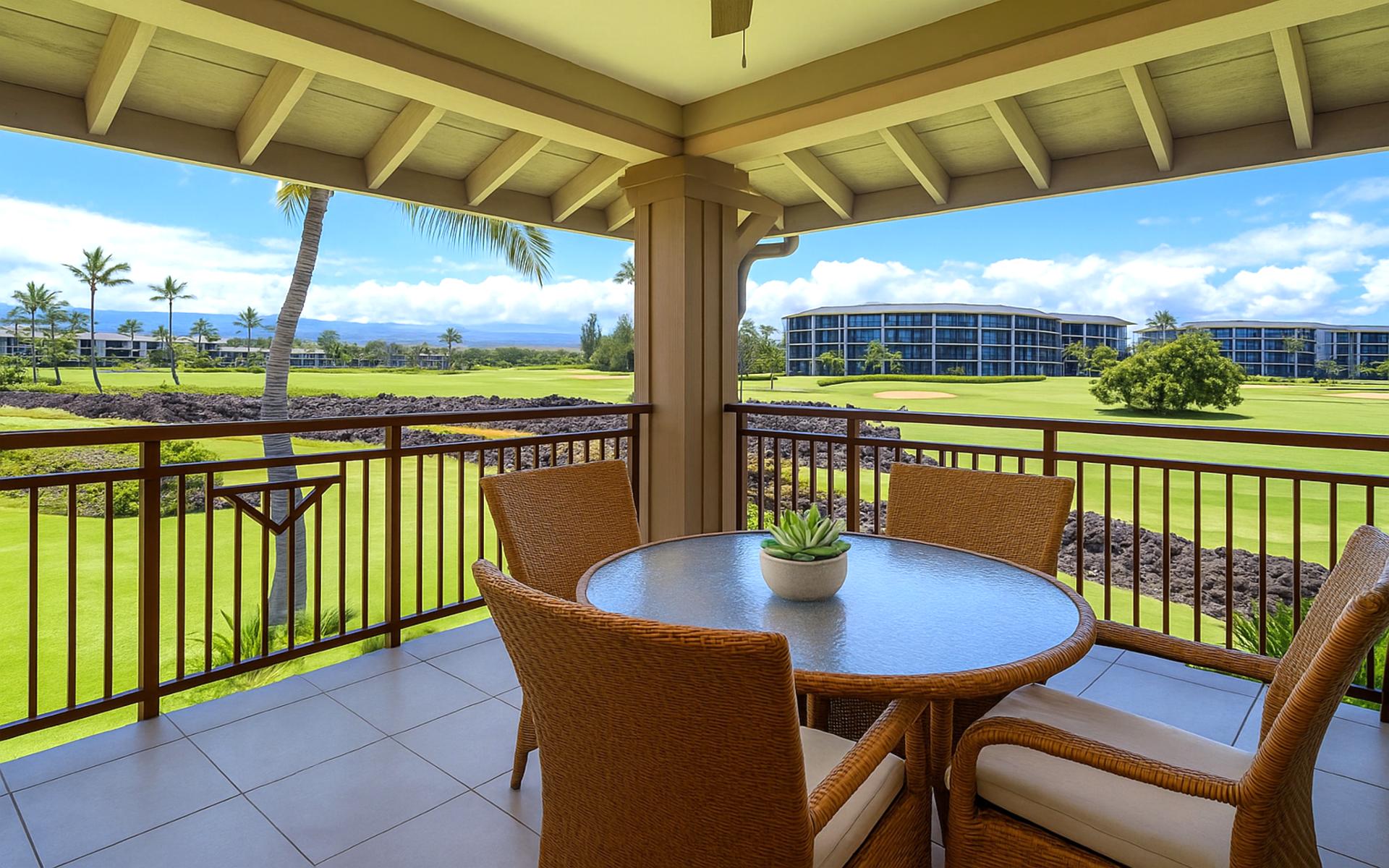 Where island mornings begin: lanai dining with a view of paradise