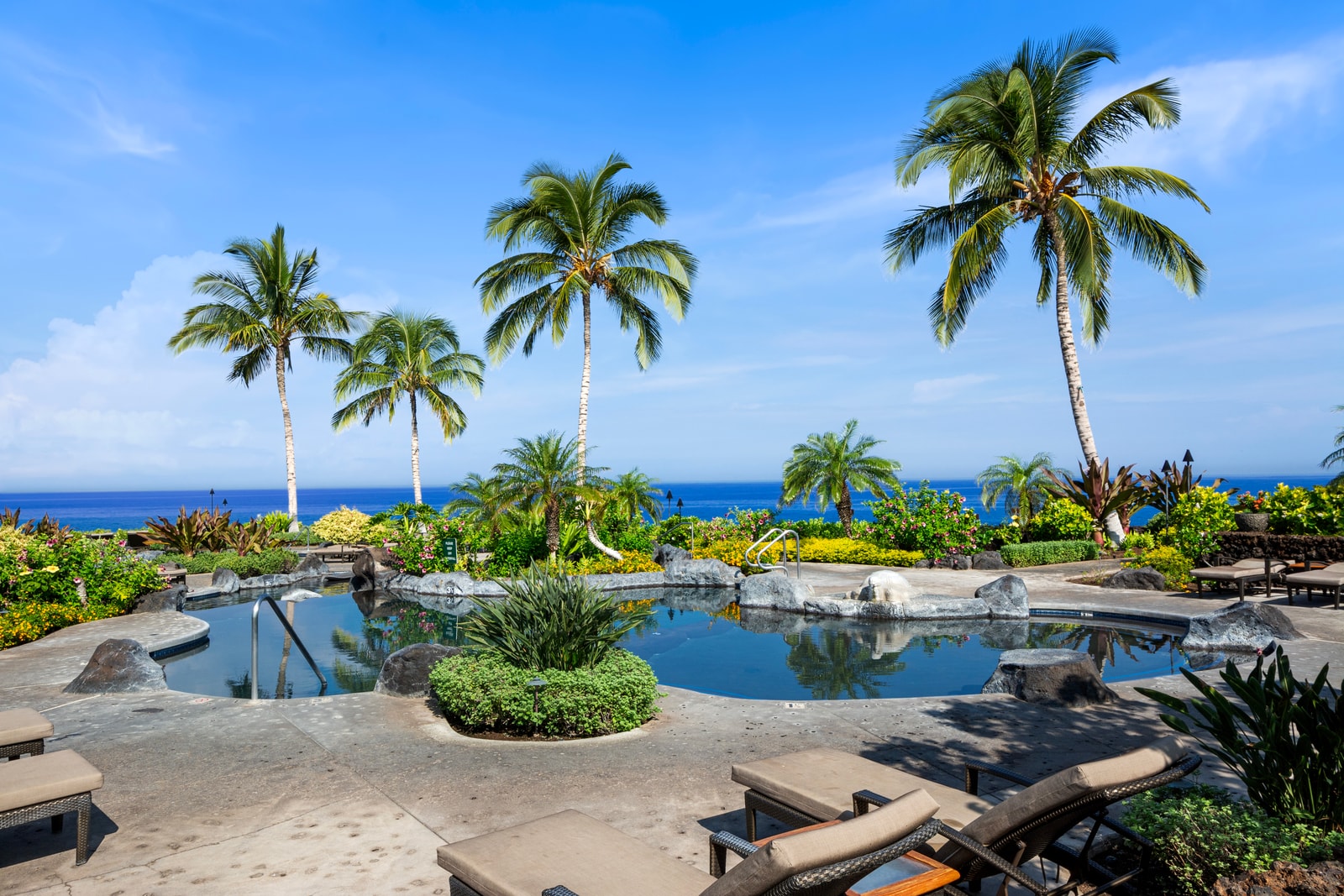 Unwind in the oceanside pool while watching waves break beautifully against the rocky shoreline.