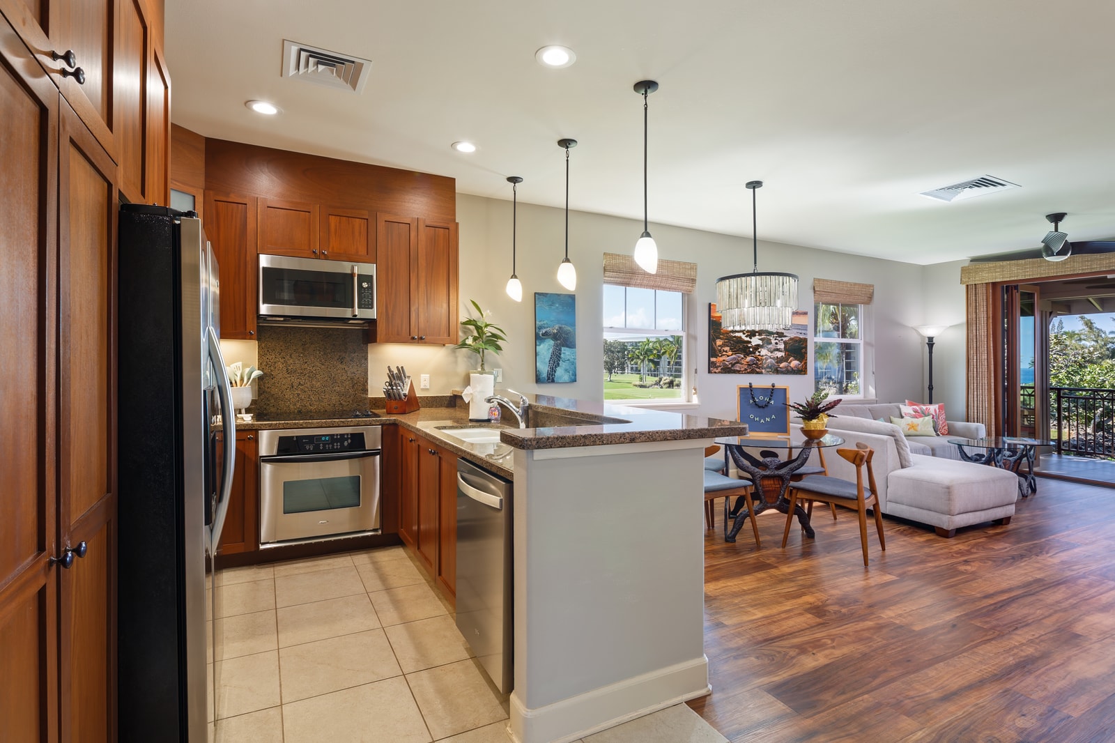 Bright kitchen and living space that flows effortlessly