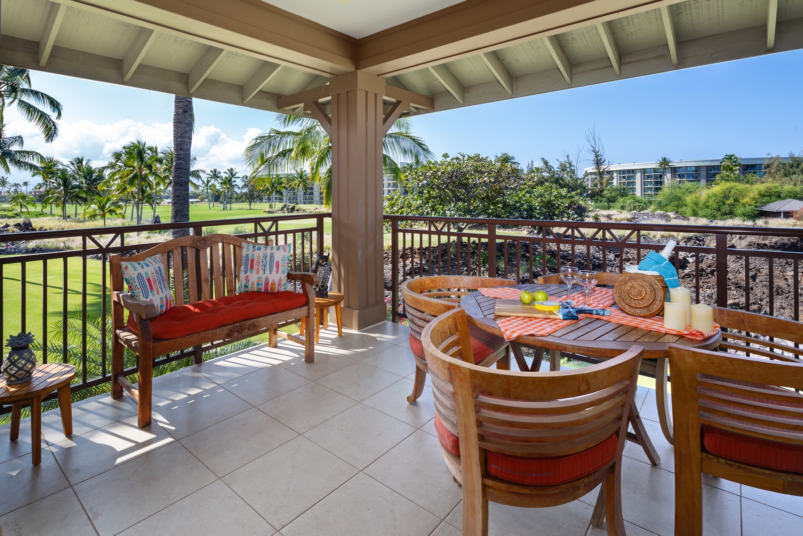 Lounge on the lanai with wide open views and fresh air