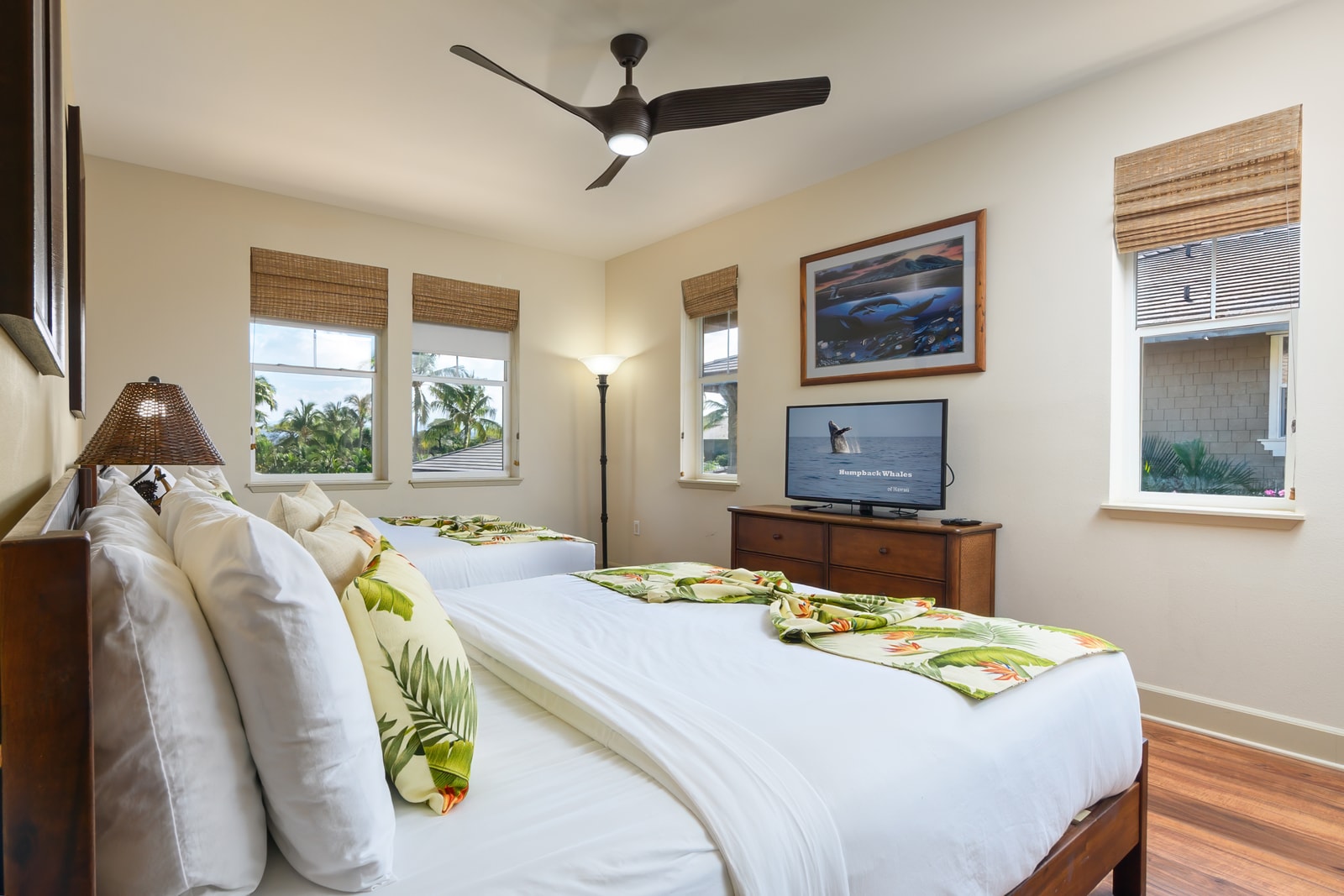 Comfortable guest bedroom designed for peaceful sleep