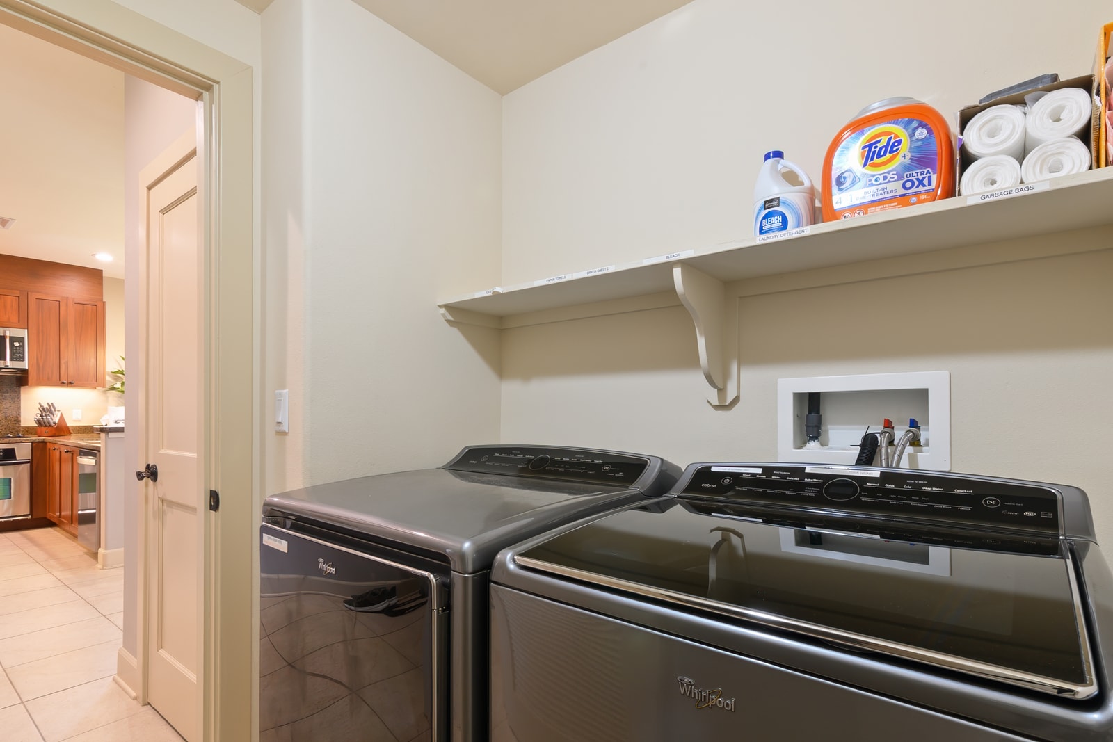 In unit laundry for stress free extended stays