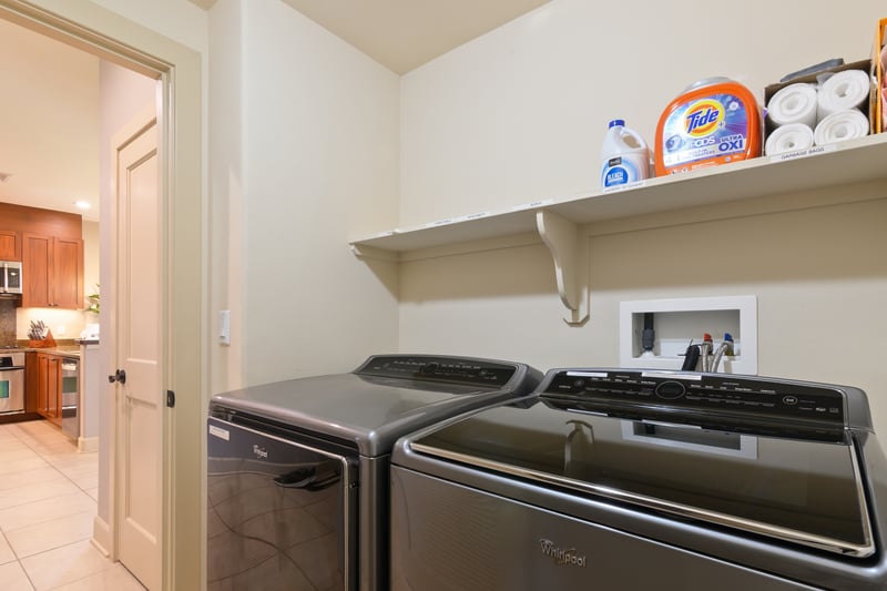 In unit laundry for stress free extended stays