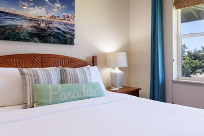 Cozy primary bedroom designed for deep relaxation