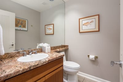 Additional convenient half-bath/powder room on the main level for guests.