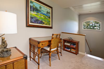 Convenient dedicated workspace and desk area for remote work or planning adventures.