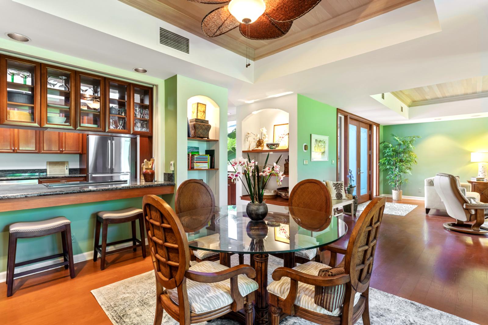 A space that invites slow mornings, clinking glasses, and effortless conversation