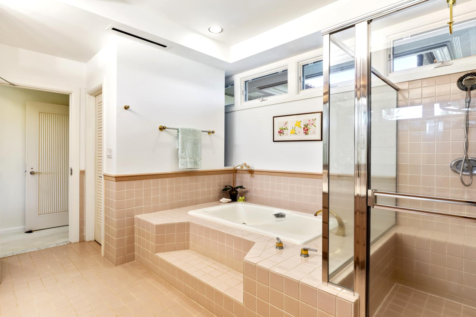 End each day with a sunset rinse in your glass shower retreat