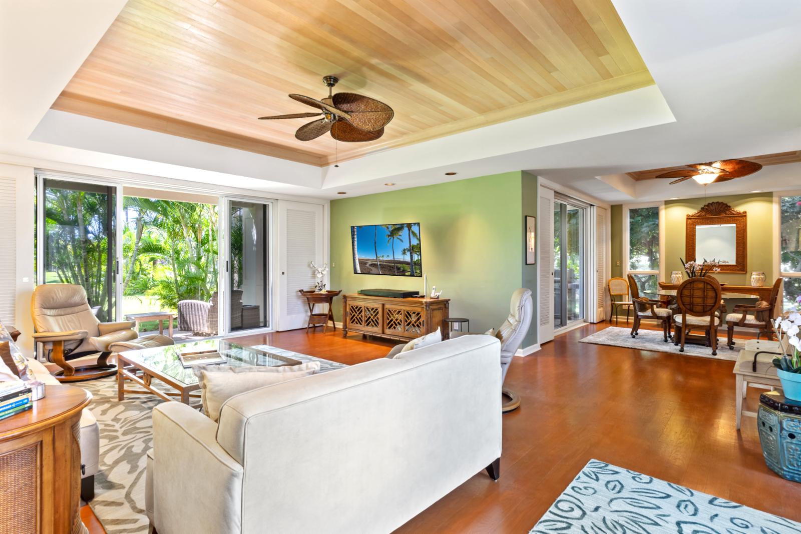 With its open layout and relaxed vibe, this living space is your invitation to fully exhale