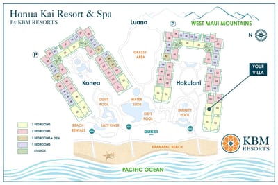 Stay steps from the sand in the heart of Honua Kai with pools, beach access, and Duke’s restaurant all nearby.