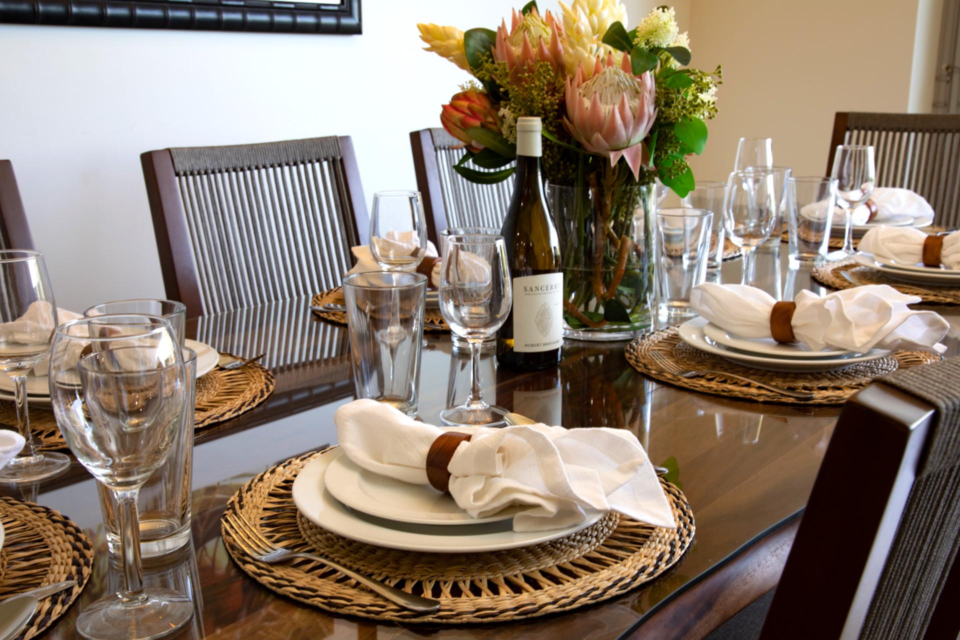 Beautifully set dining table perfect for any occasion