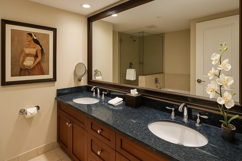 Luxurious master bath with elegant finishes and a spa feel