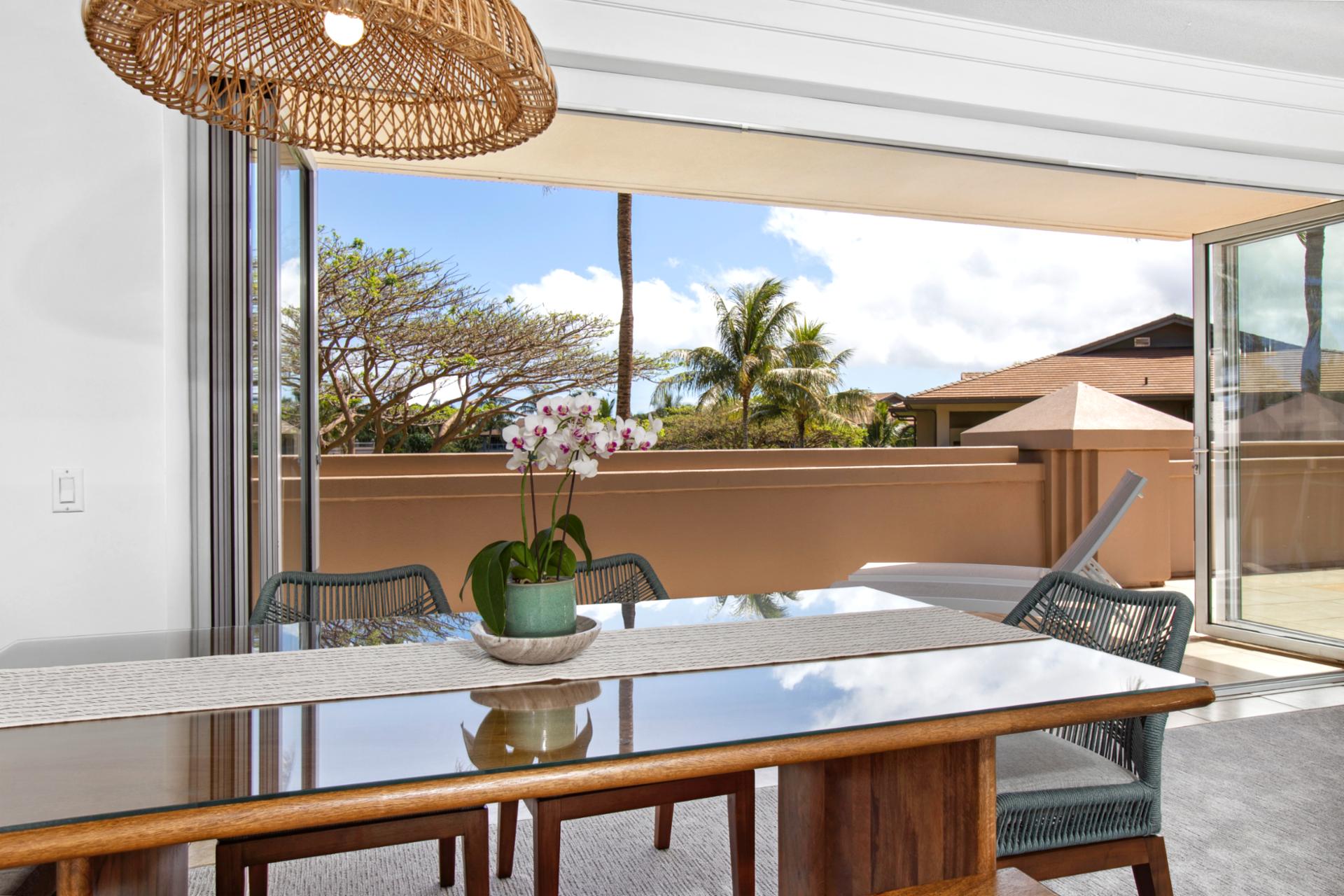 Island breeze, orchid bloom, and sunlit dining, peaceful paradise retreat