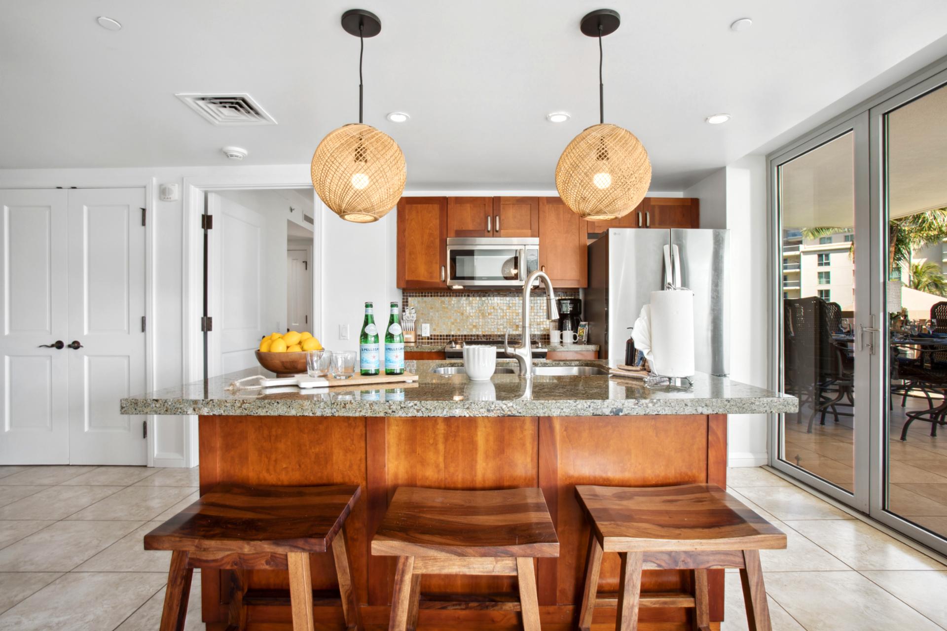Inviting kitchen with modern appliances make breakfasts here a breeze 
