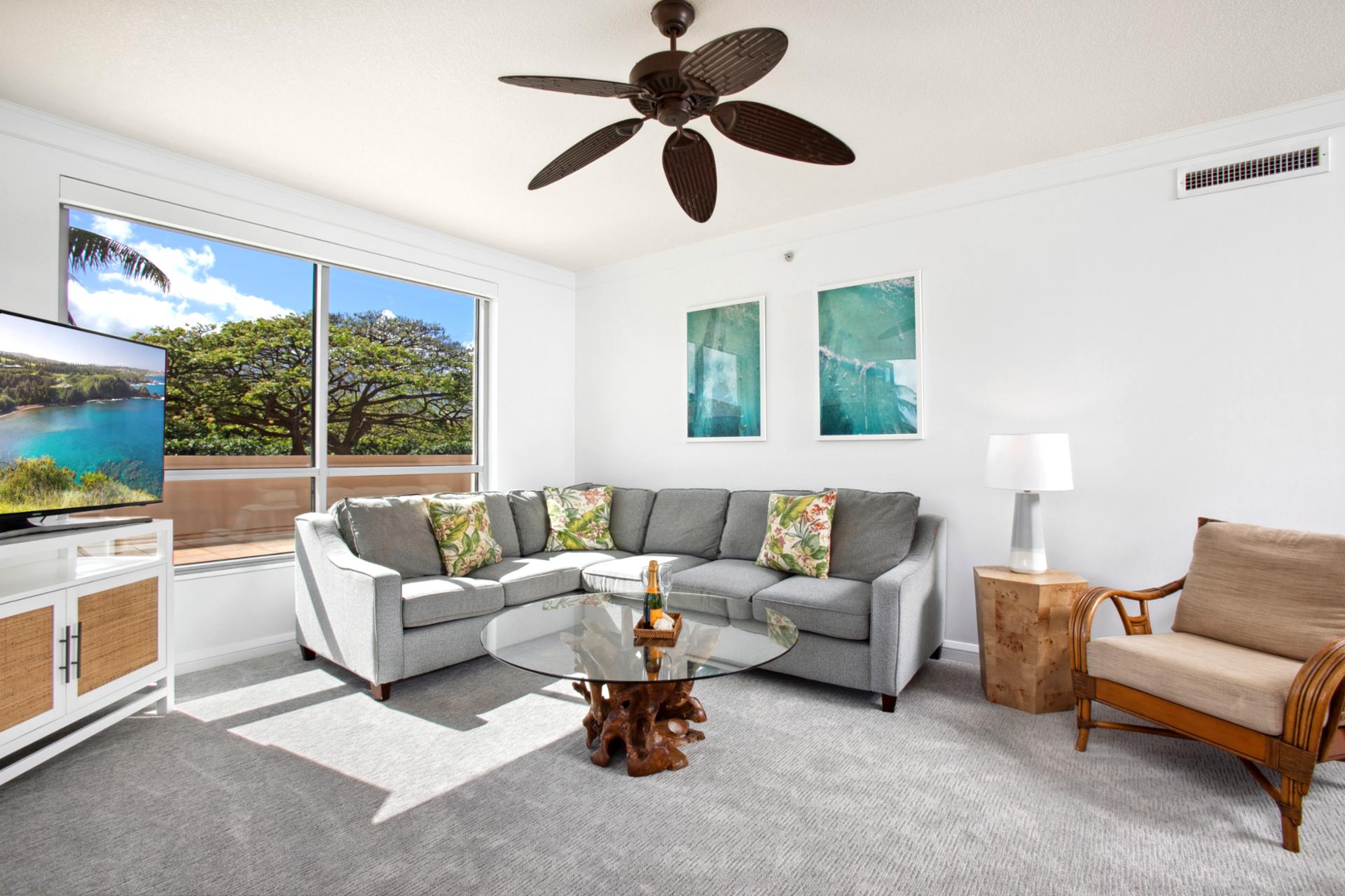 Tranquil island living with lush views and tropical elegance