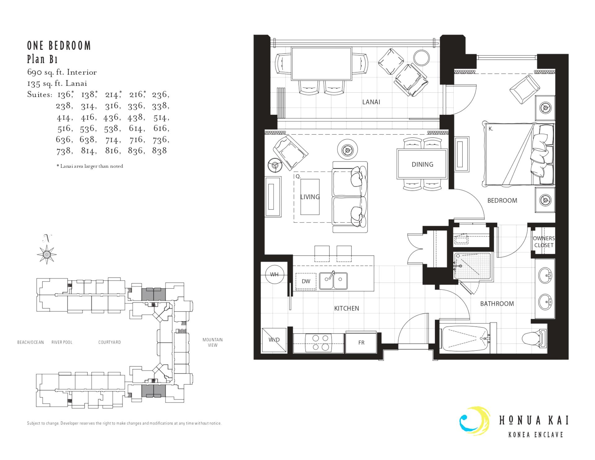 Clear interior floor plan helps visualize the spacious layout and smart design of your stay.