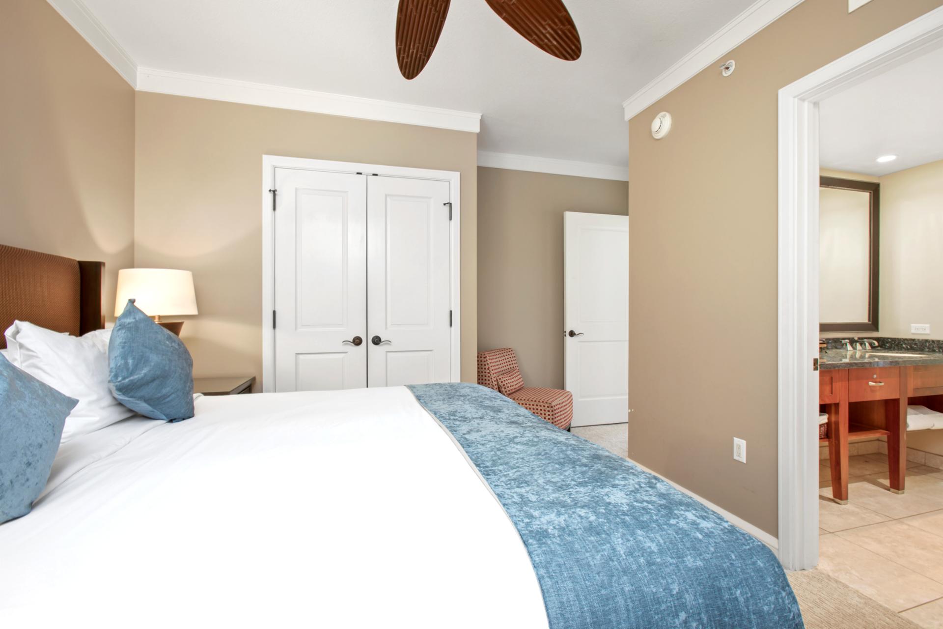 A retreat within a retreat — where warm finishes create a peaceful guest experience