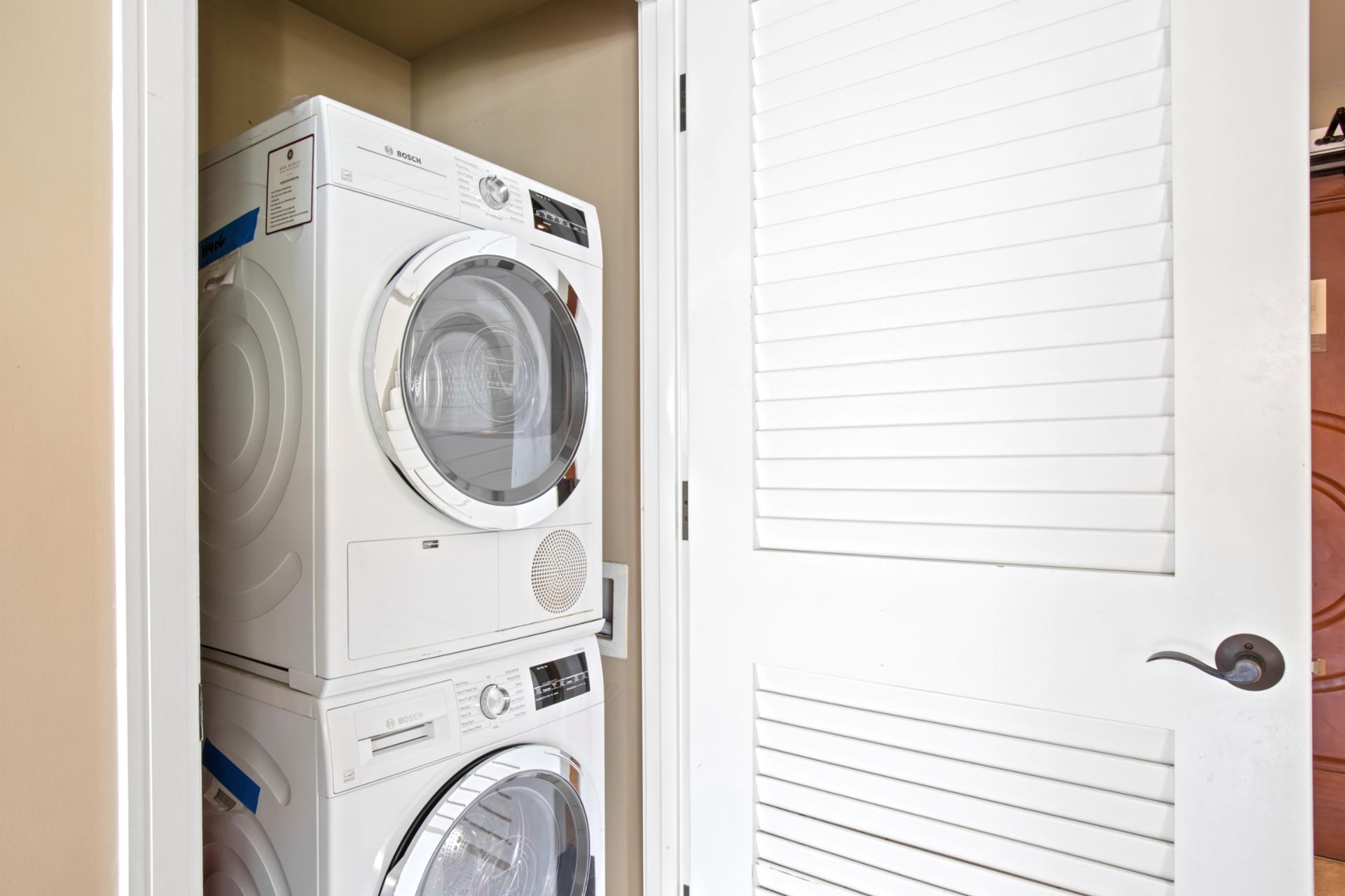 Enjoy the ease of in-unit laundry with high-end Bosch appliances