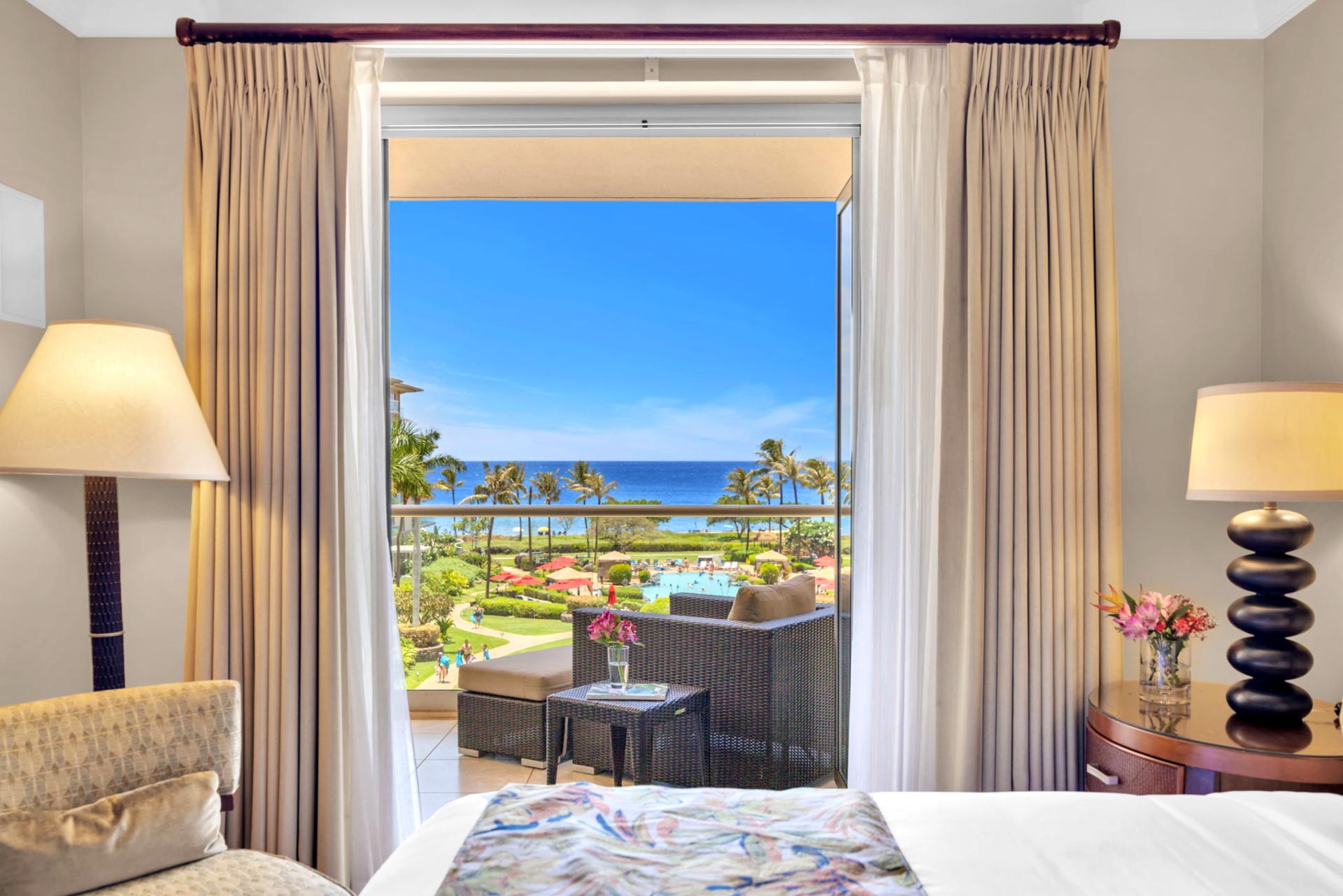 Soak up the scenery right from bed with this view-framed retreat