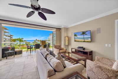 Indoor-outdoor living flows seamlessly to your private lanai and ocean views