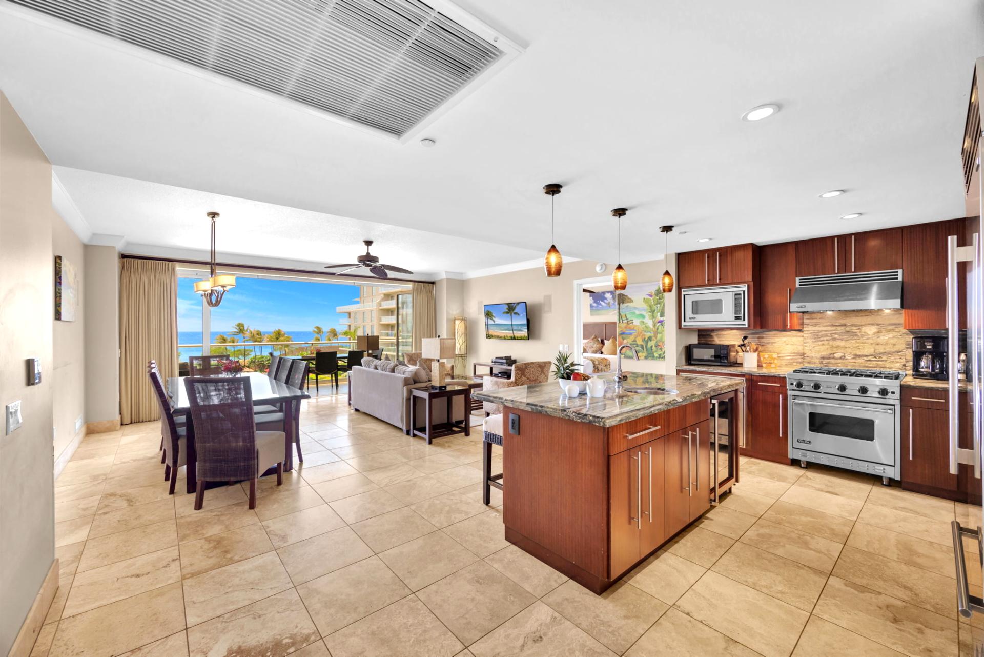 All the space you need, including a gourmet kitchen with island seating—perfect for pancakes or pupus