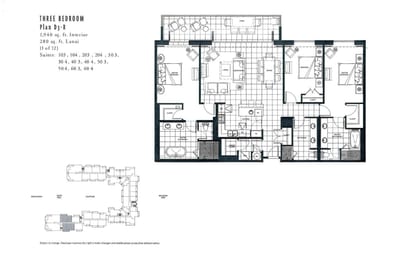 Detailed floor plan outlines the spacious layout of this Maui resort condo HKH-504