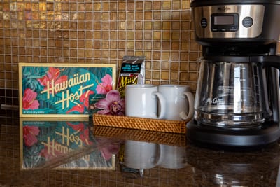 Local coffee and sweet treats greet you upon arrival