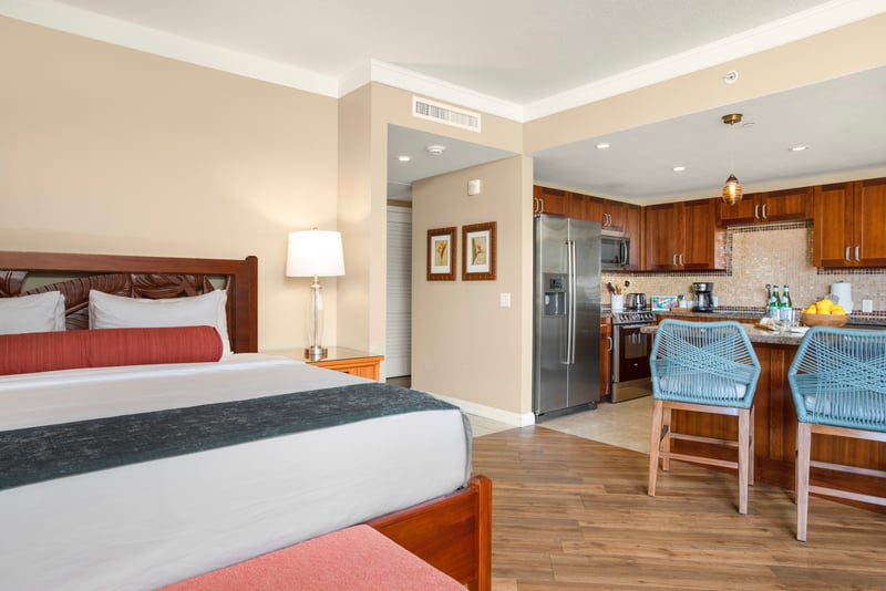 Wake up to comfort and convenience in this spacious suite, just steps from the kitchen and living area HKH-537