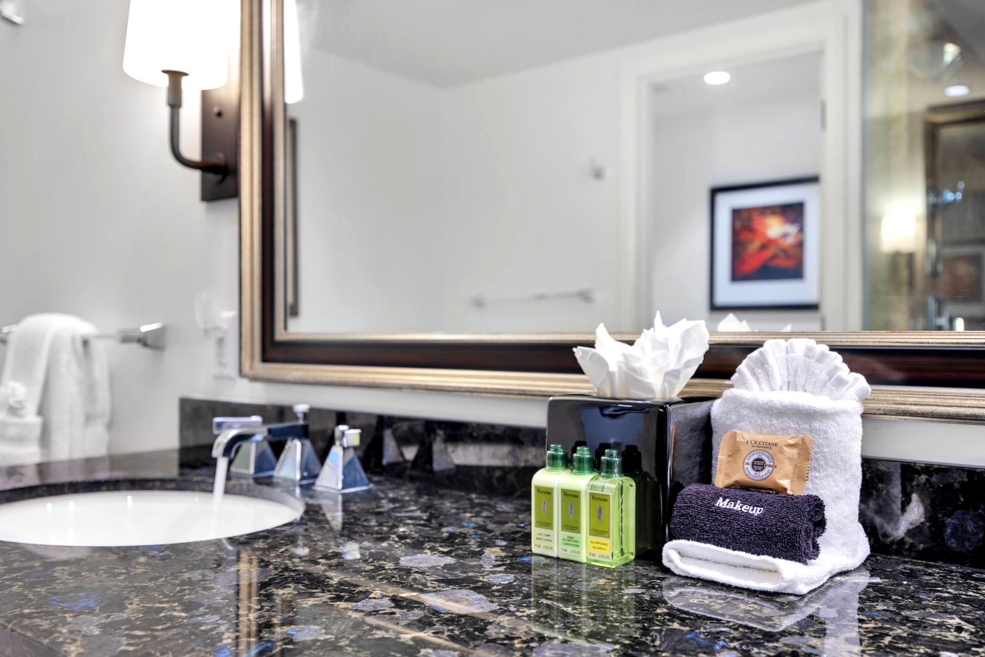 Premium L'Occitane bath amenities provided for a luxurious resort experience.