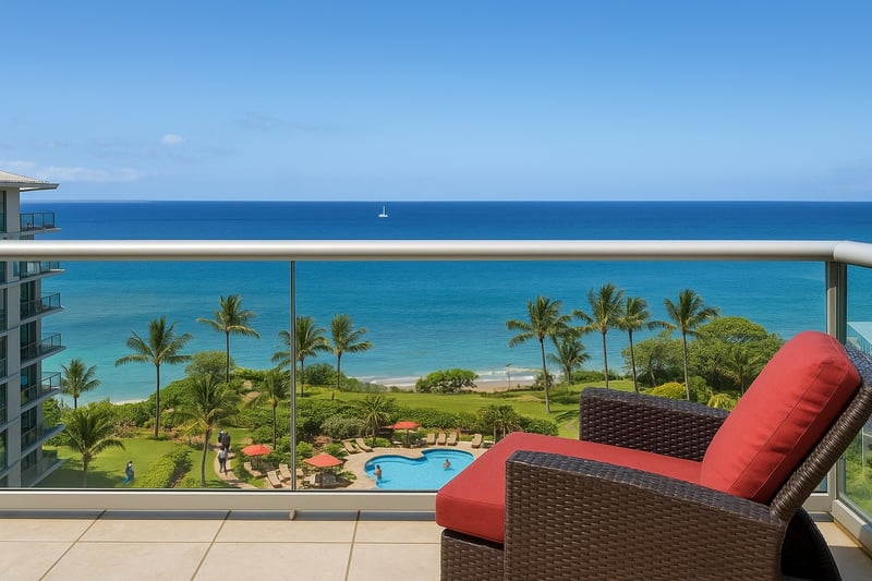 Lounge high above the sparkling shoreline with tropical views all day long 