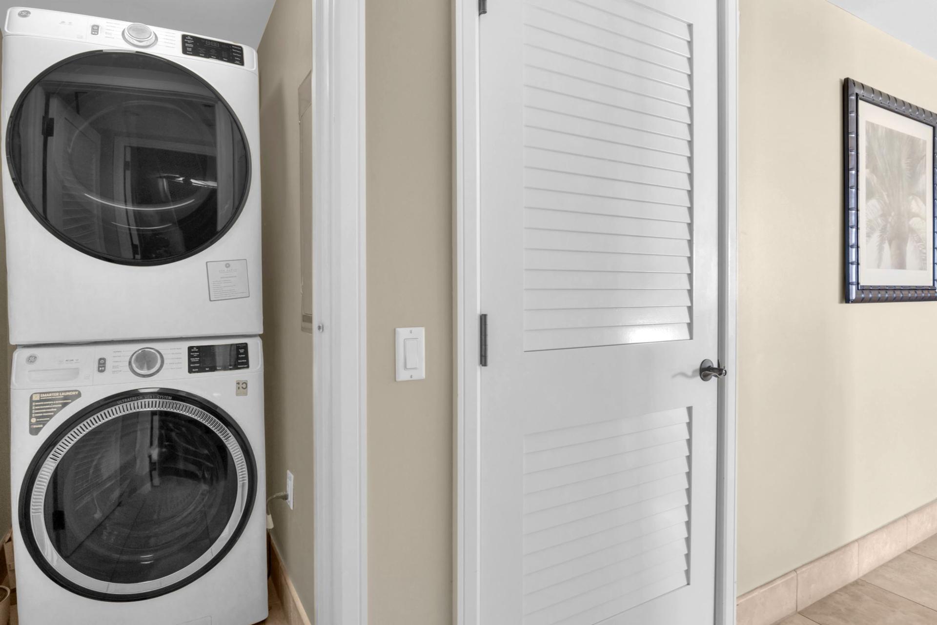 In unit washer and dryer for added convenience