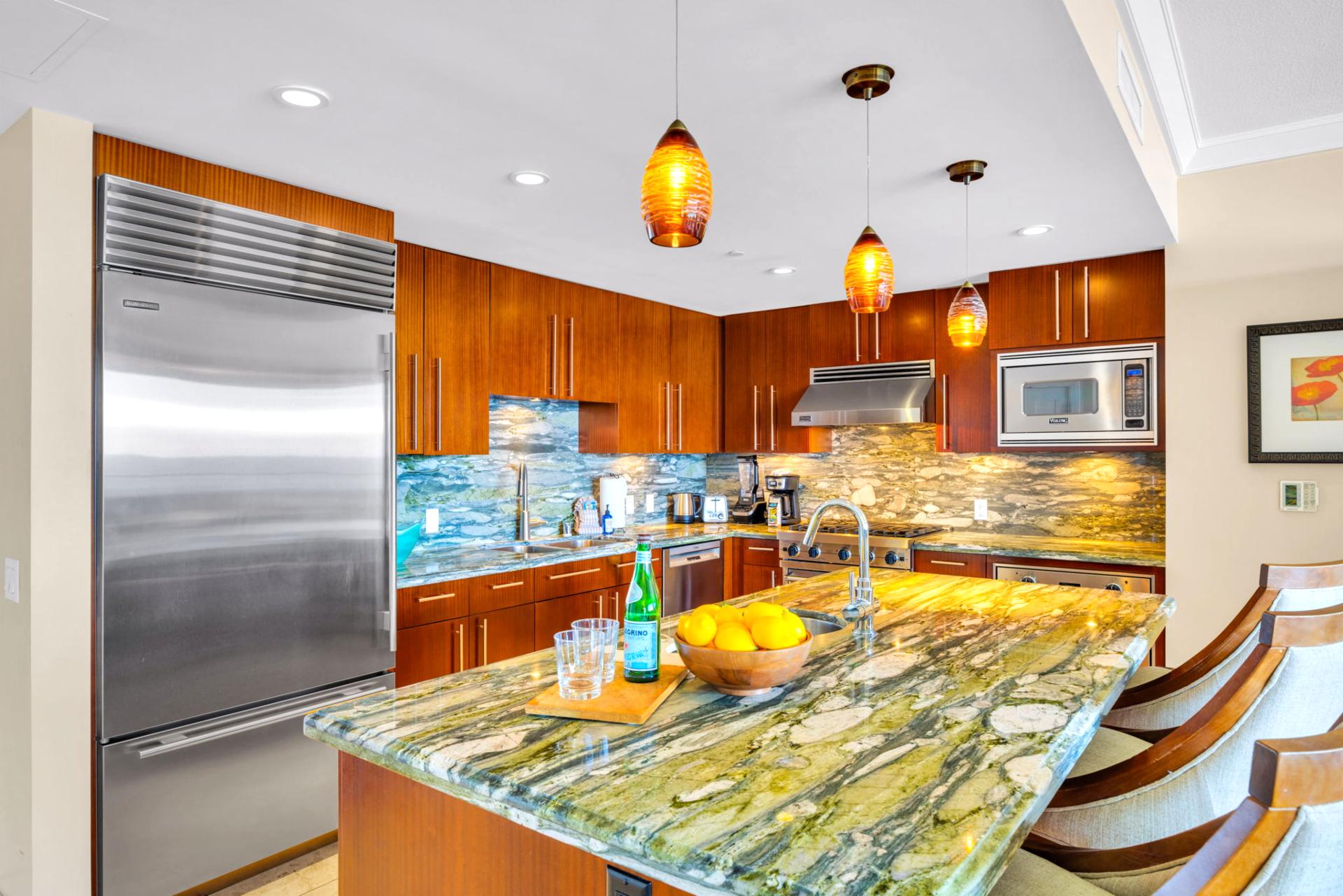 Open kitchen designed for family gatherings