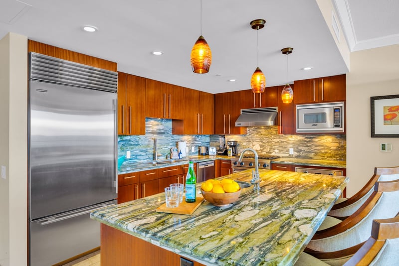 Open kitchen designed for family gatherings