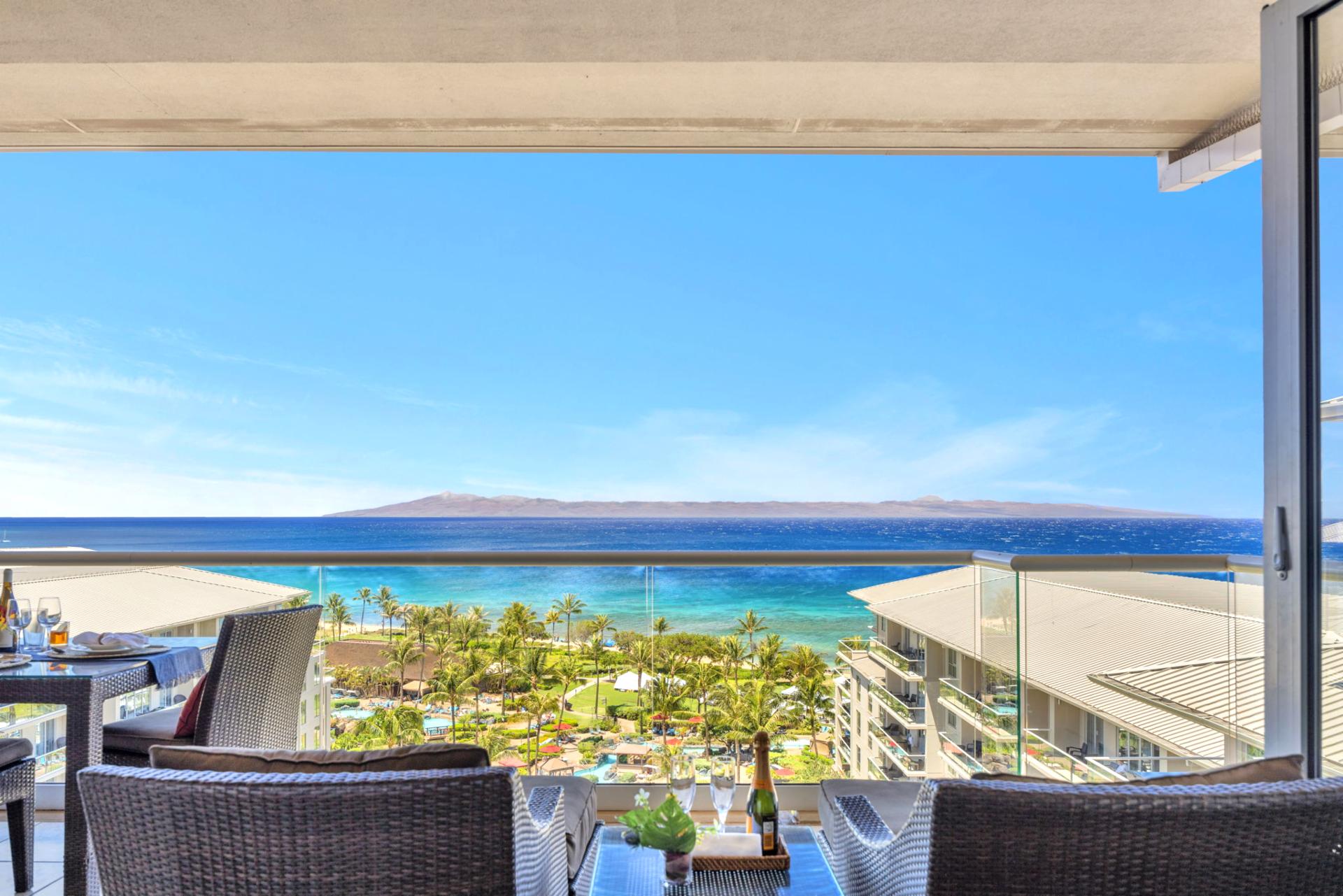 Relax above the palms with endless blue horizons