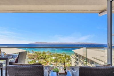 Relax above the palms with endless blue horizons