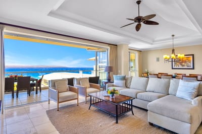 Open living area blending island style with modern comfort