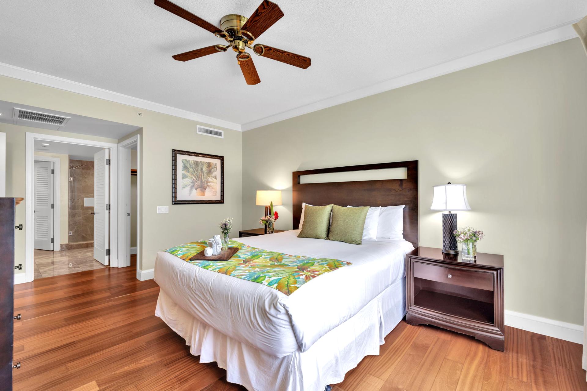 A spacious second guest bedroom to unwind in after a day of adventure or relaxing by the pool