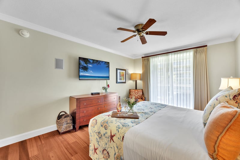 Bright master suite with direct access to the lanai