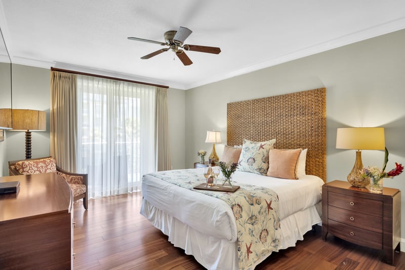 Master bedroom with plush king bed and serene ambiance