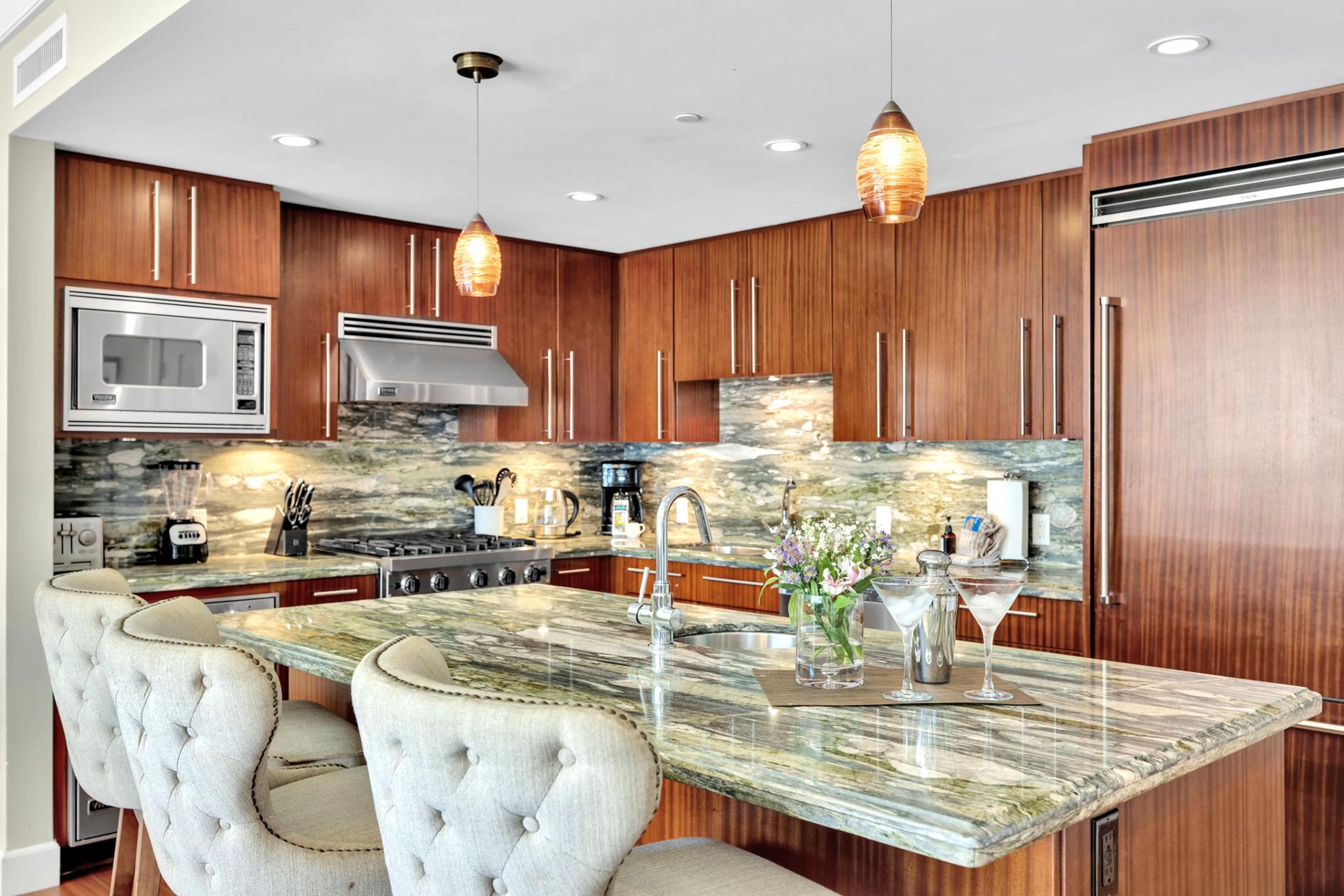Kitchen island perfect for casual meals and entertaining
