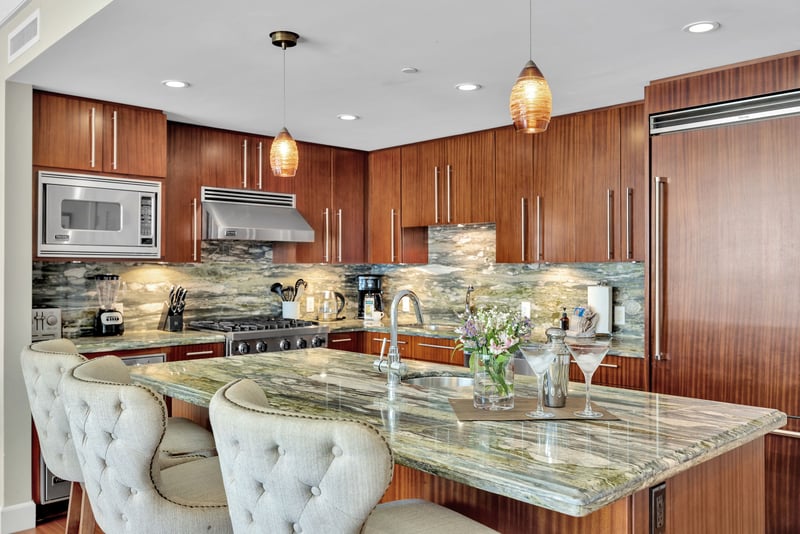 Kitchen island perfect for casual meals and entertaining