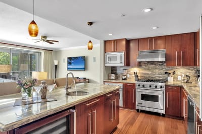 Fully equipped kitchen with stainless steel appliances HKK-349